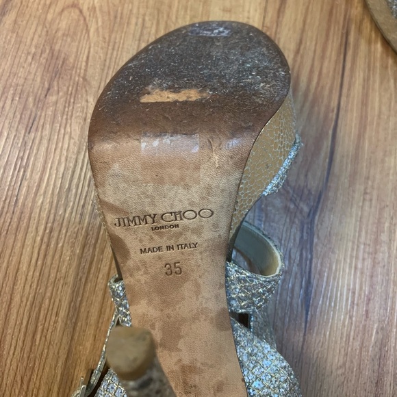 Jimmy Choo Vamp Glitter Crossing-straps Sandals - Picture 11 of 15